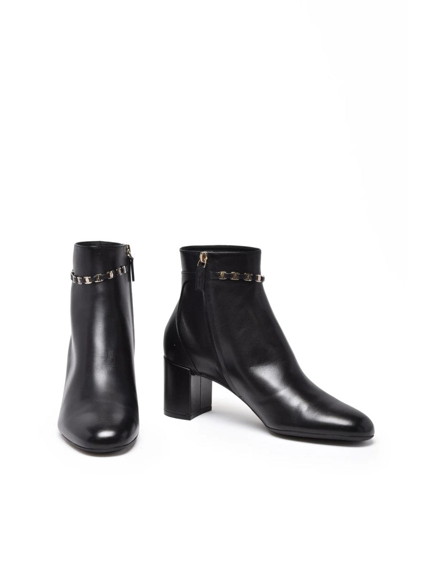 Salvatore Ferragamo Black Leather Ghila Boots