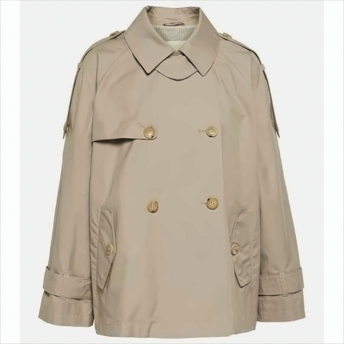 Max Mara Double-Breasted Short Coat With Wide Collar