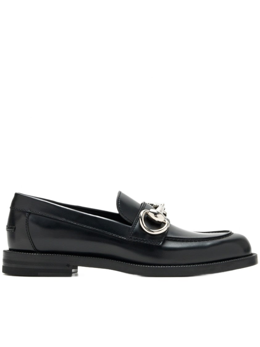 Gucci Polished Leather Moccasin With Silver Horsebit Detail