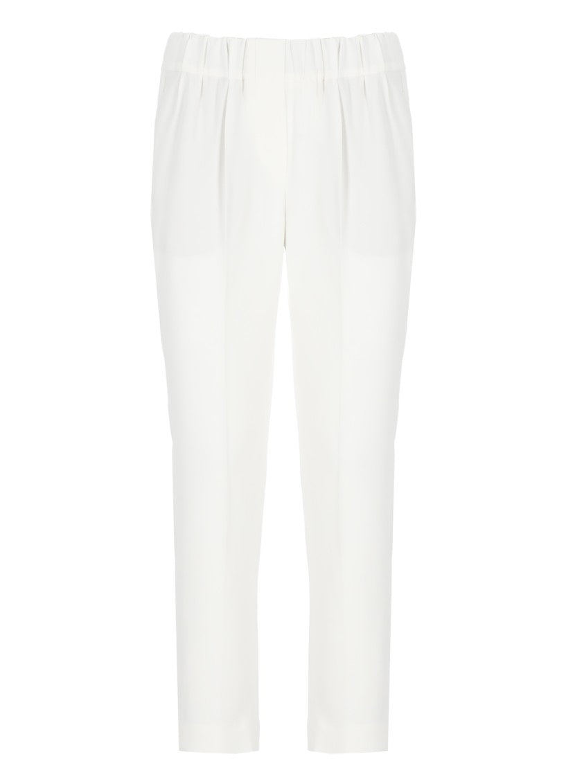 Brunello Cucinelli White Silk Blend Pants