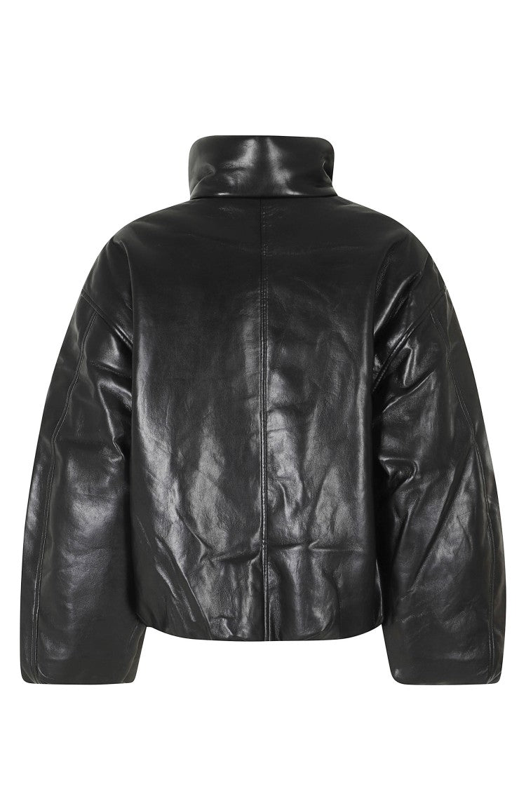 Anine Bing Black Cyrus Cropped Recycled Leather Jacket