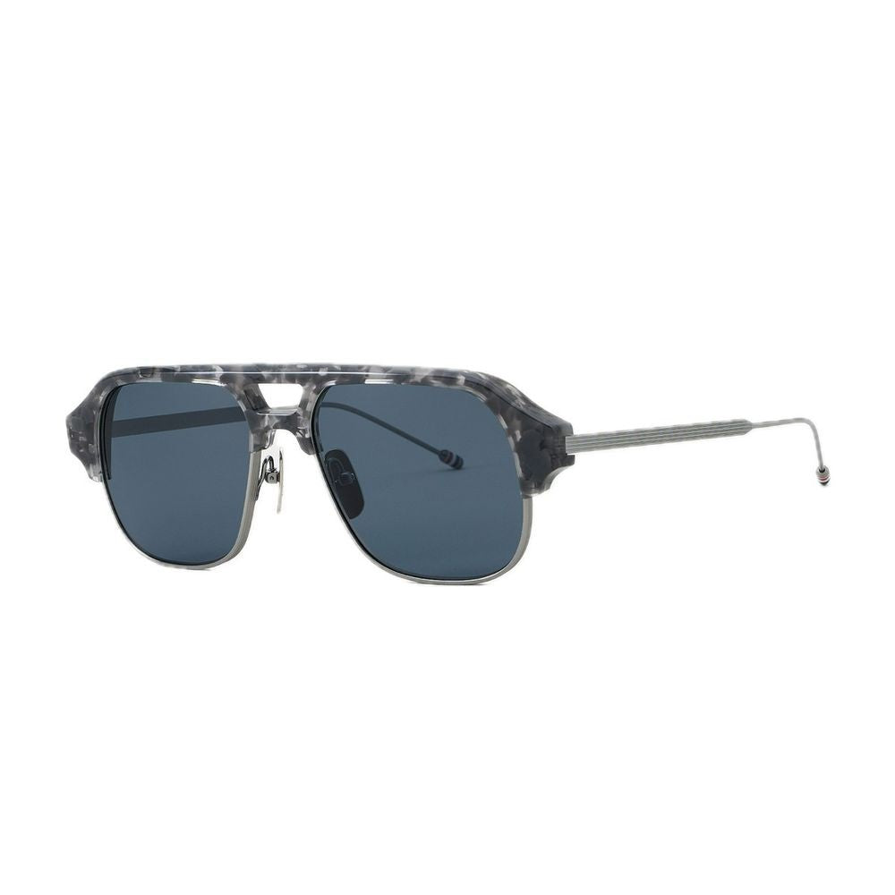 Thom Browne Squared Aviator Sunglasses In Grey Havana Acetate Ues954a - G0003