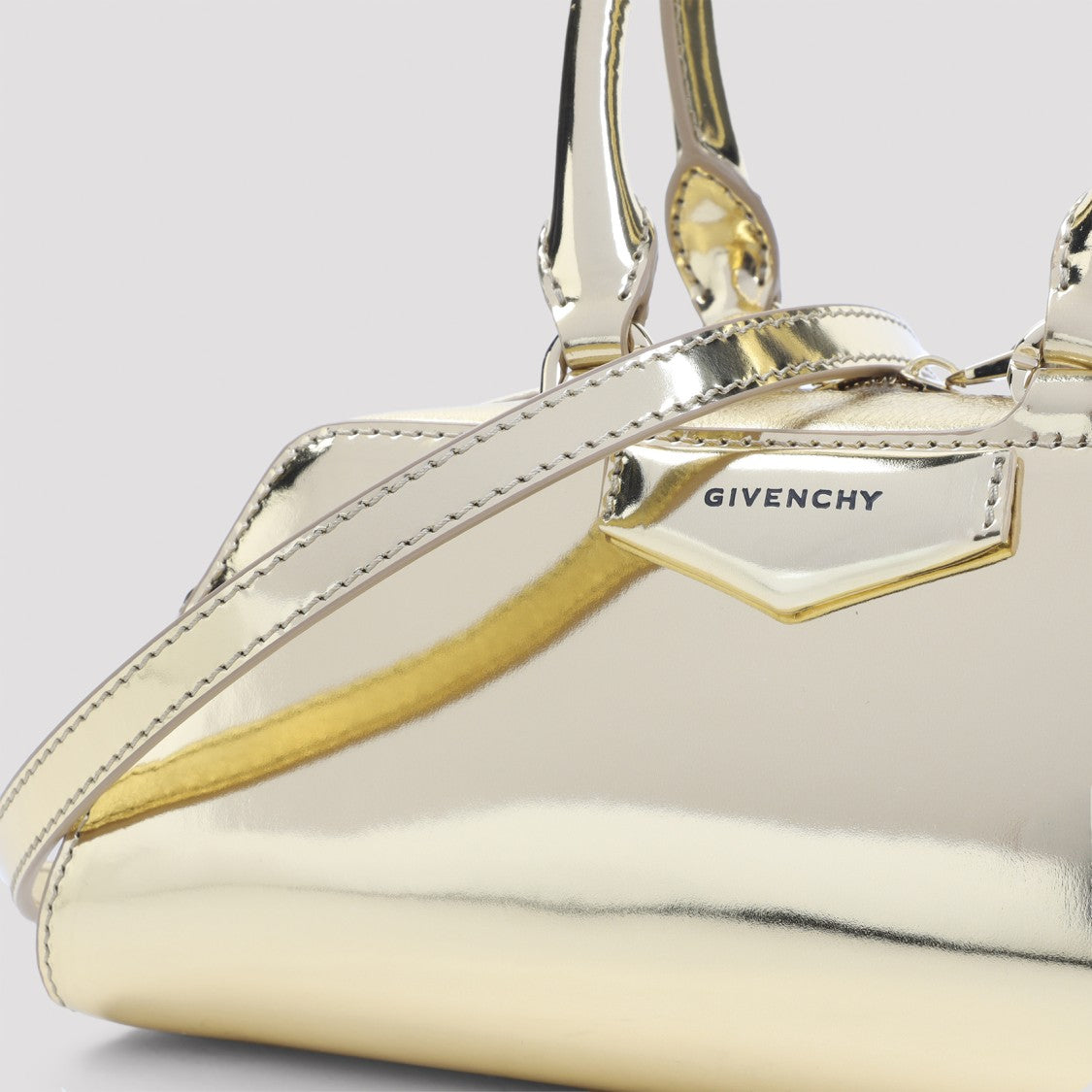 Givenchy Compact Metallic Leather Shoulder Bag