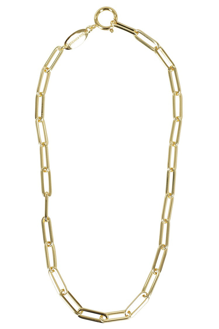 Federica Tosi Gold Lace Square 18K Gold Plated Metal Necklace