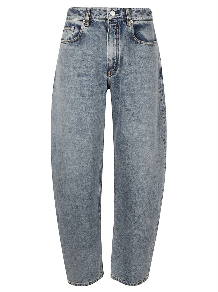 Alaïa Relaxed Wide-Leg Jeans With Faded Blue Wash
