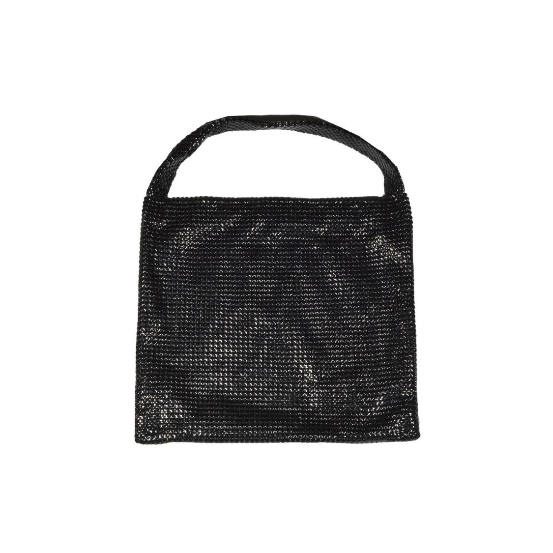 Rabanne Square Black Aluminum Mesh Handbag With Fixed Handle