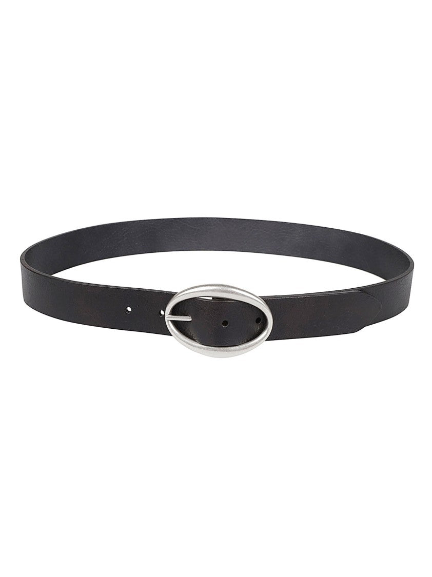 Orciani Black Narrow Calf Leather Belt
