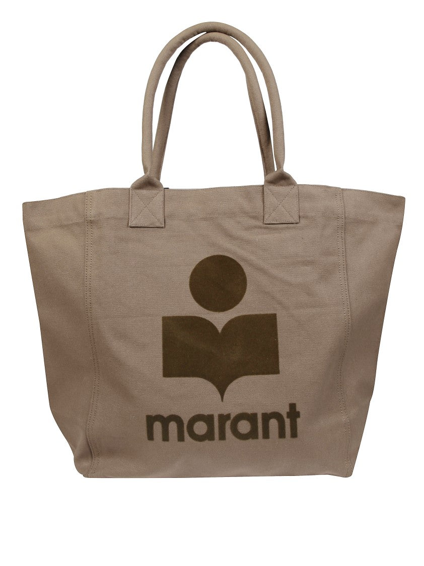 Isabel Marant Étoile Spacious Graphic Logo Tote Bag In Durable Cotton Fabric
