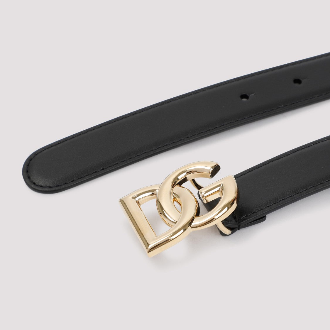 Dolce & Gabbana Black Logo Leather Belt