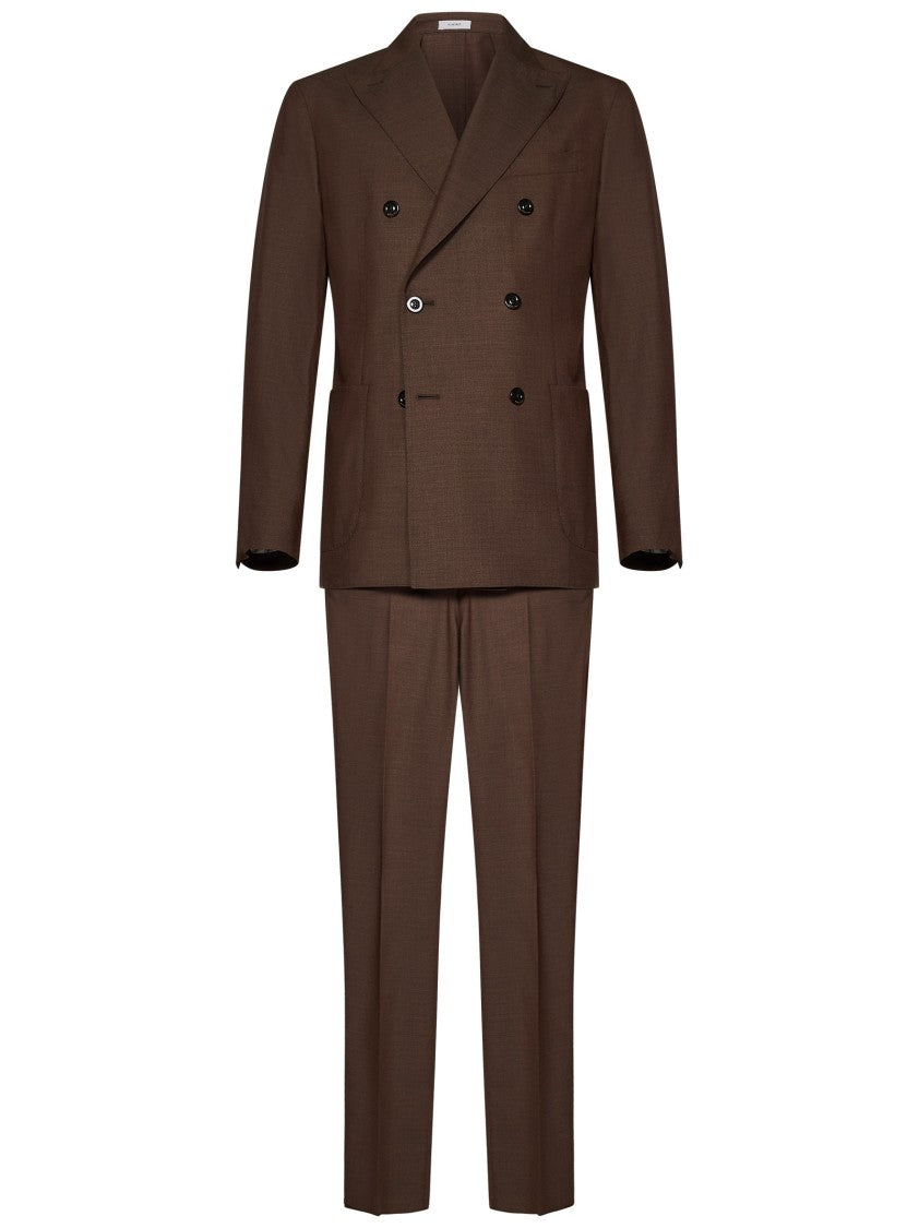 Boglioli Double-Breasted Brown K-Jacket Suit With Tailored Elegance
