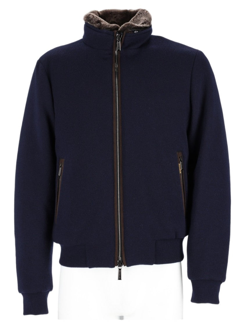 Moorer Bellati High Collar Fur Lining Wool-Cashmere Jacket