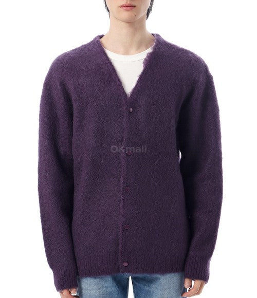Needles Deep V-Neck Mohair Blend Cardigan With Relaxed Fit