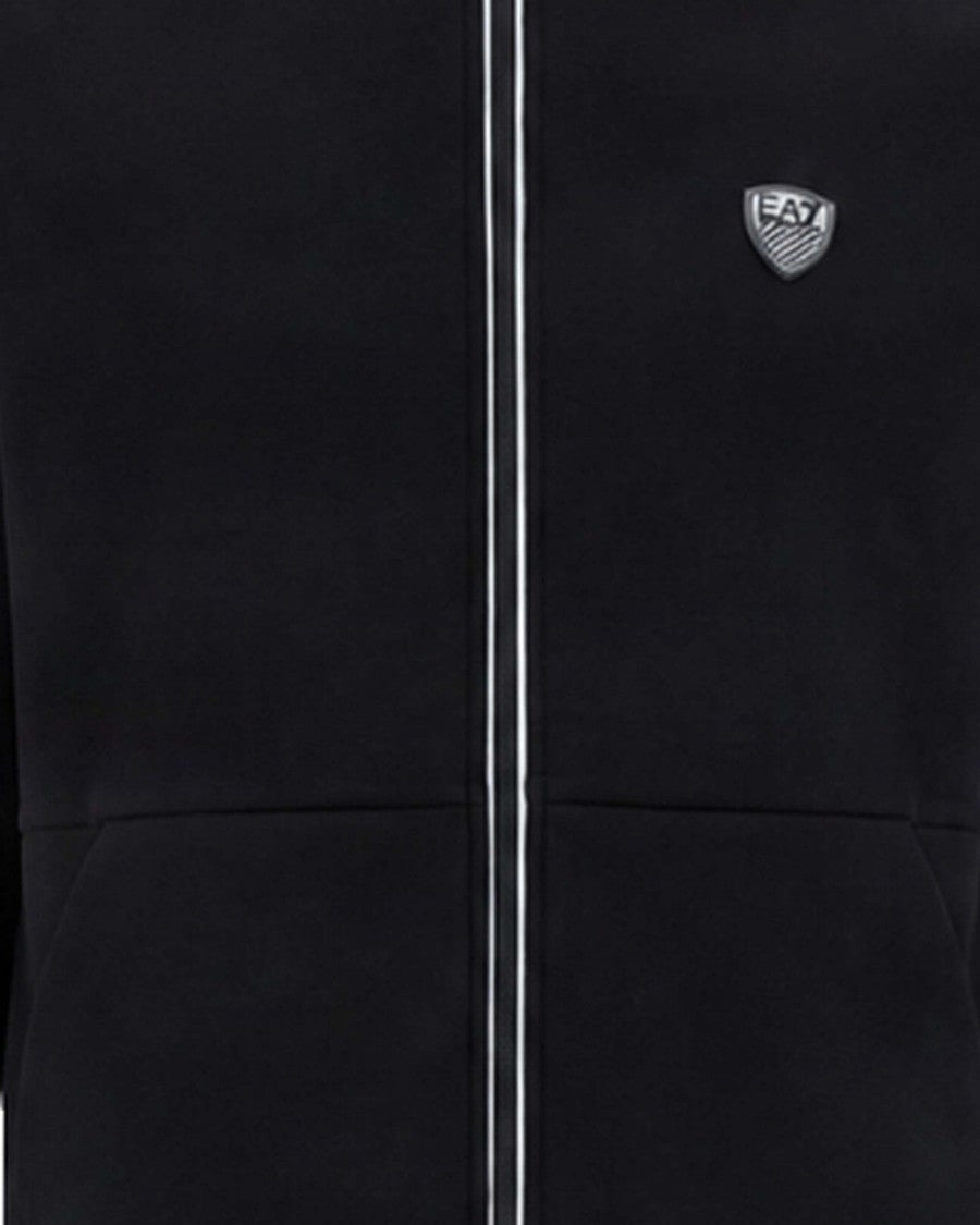 Ea7 Emporio Armani Black Viscose-Blend Zip-Up Tracksuit