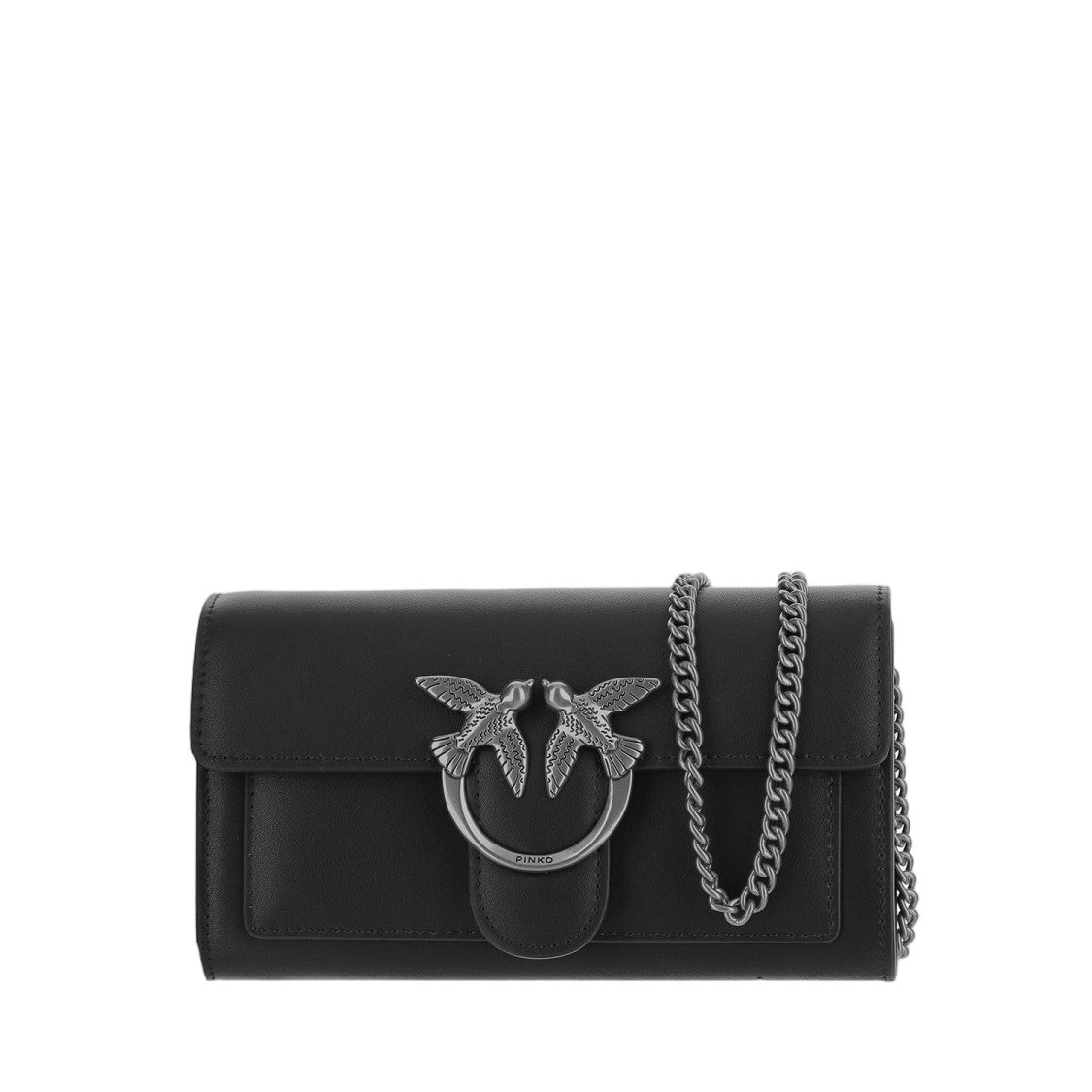 Pinko Black Love Simply Leather Shoulder Bag