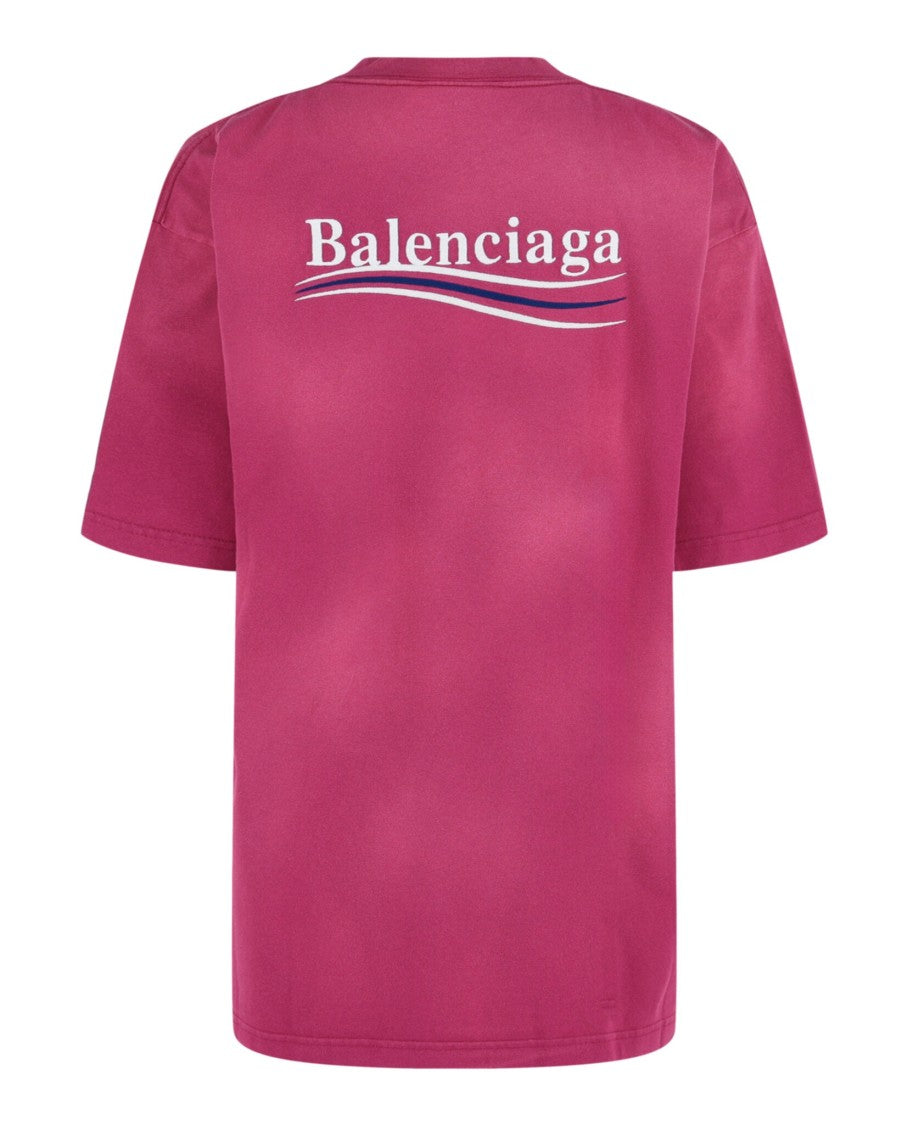 Balenciaga Political Campaign Logo-Embroidered T-Shirt