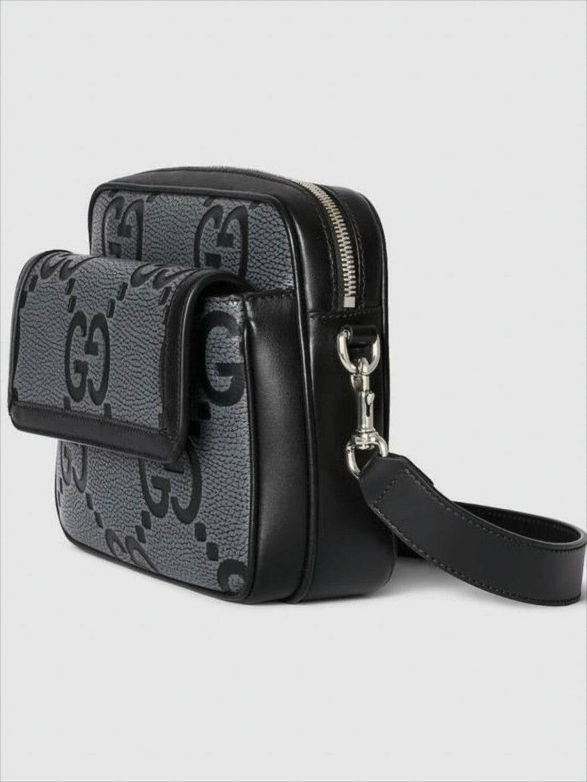 Gucci Textured Cowhide Leather Crossbody Bag With Embossed Logo