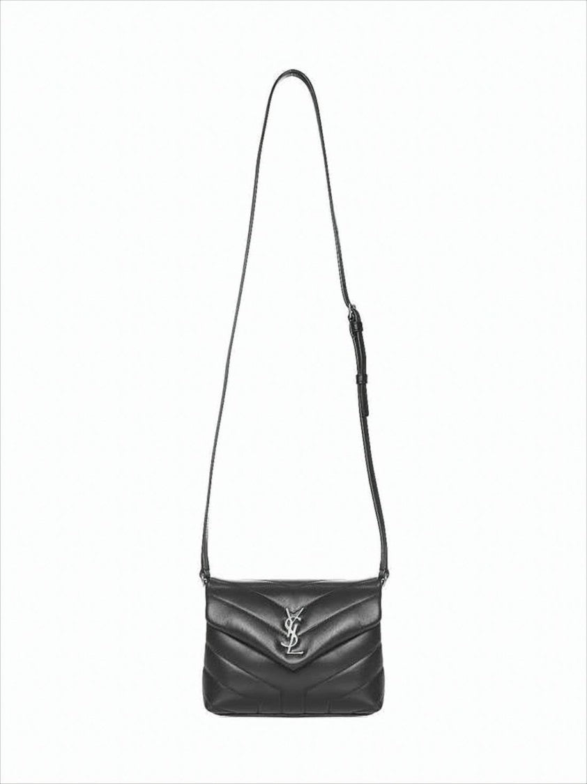 Saint Laurent Quilted Calf Leather Shoulder Bag With Adjustable Strap