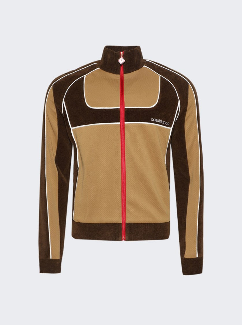 Casablanca Two Tone Track Jacket - Beige And Brown