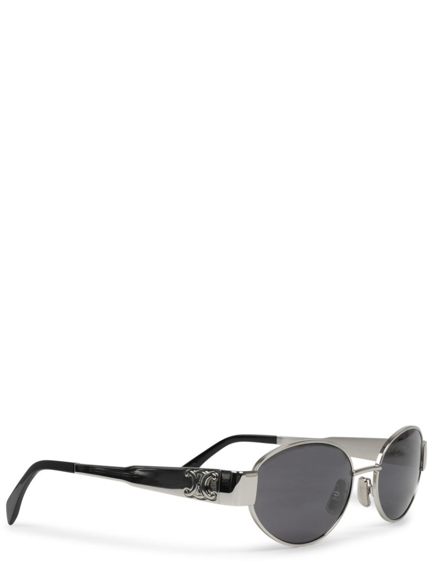 Celine Oval-Shaped Metal Frame Sunglasses With Decorative Emblem