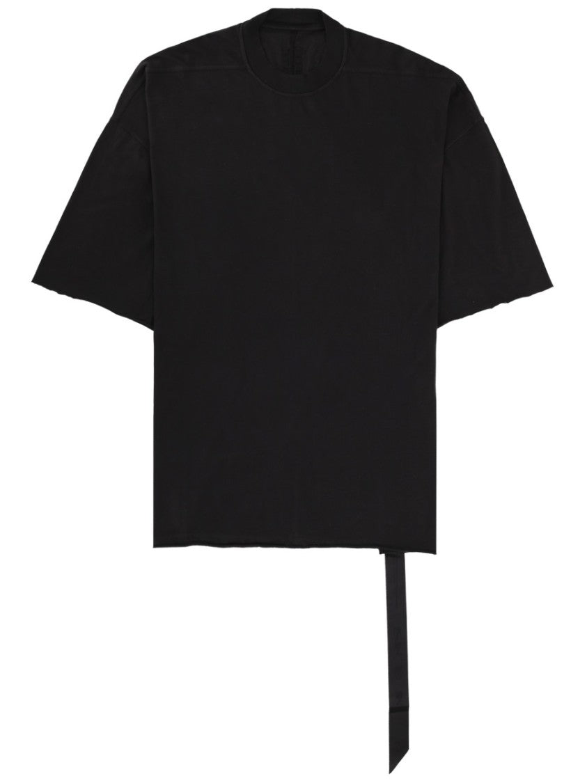 Drkshdw By Rick Owens Tommy T Oversized Boxy Asymmetrical Cotton T-Shirt