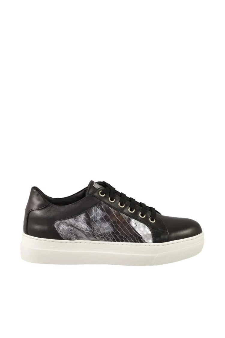 Twelve Style Division Low-Top Sneakers With Textured Silver Panels