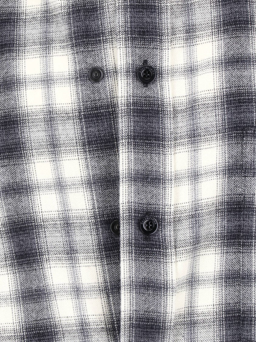 Balenciaga Black White Cotton Flannel Check Shirt
