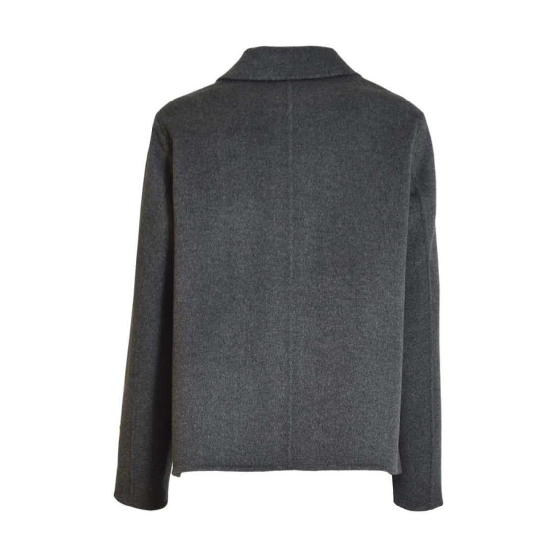 Solotre Tailored Short Coat In Deep Anthracite With Clean Lines