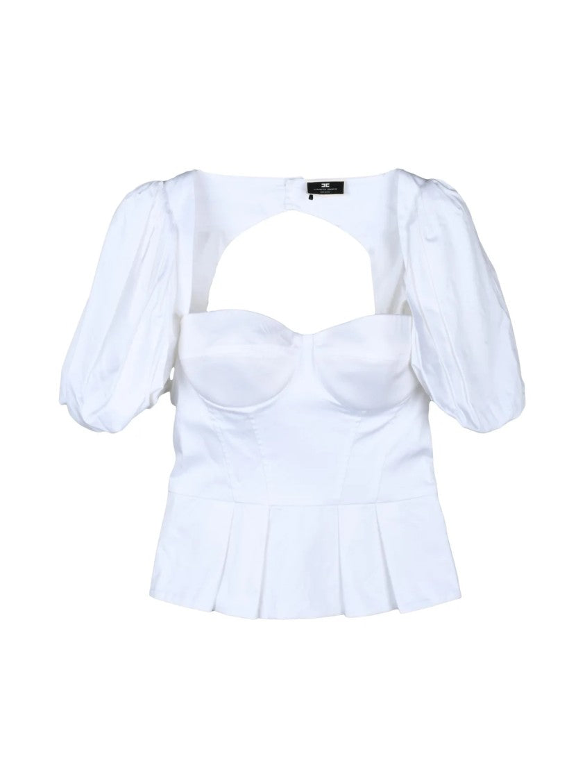 Elisabetta Franchi White Cotton Elastane Women Bustier Top