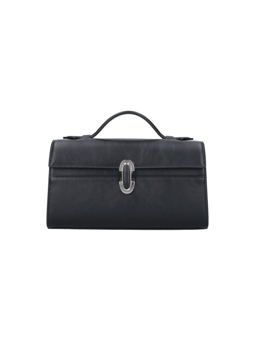Savette Black Symmetry Twist-Lock Leather Clutch