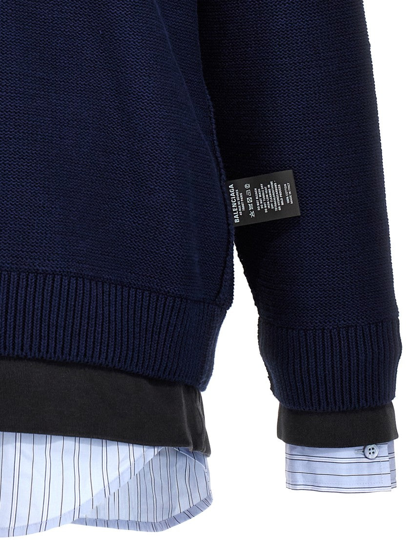 Balenciaga Oversized Layered Cotton Sweater