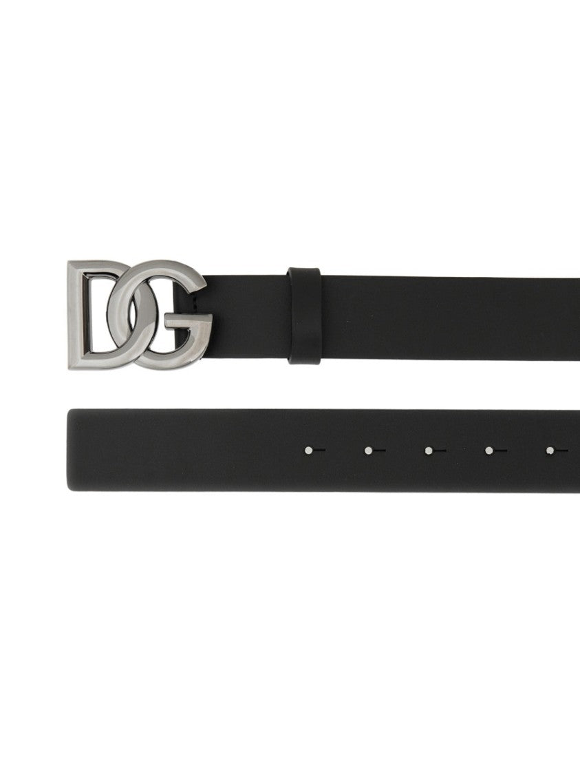 Dolce & Gabbana Black Leather Belt