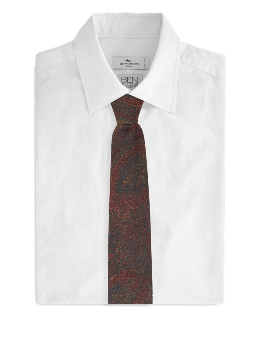 Etro Bordeaux Tie With Paisley Pattern