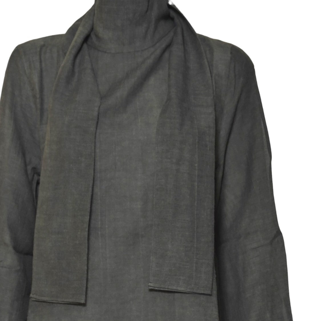 Our Legacy Anthracite Long-Sleeved Shirt With Scarf Detail