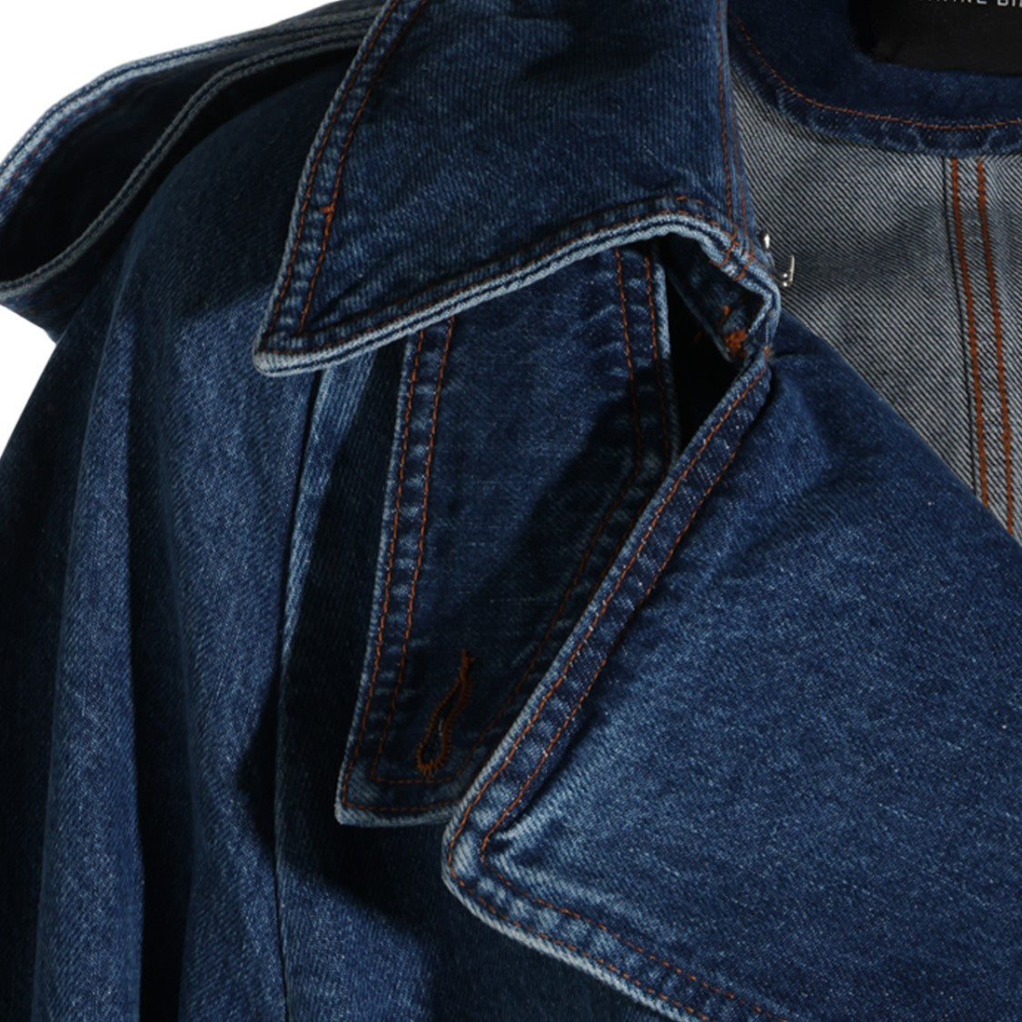 Anine Bing Double-Breasted Belted Denim Jacket