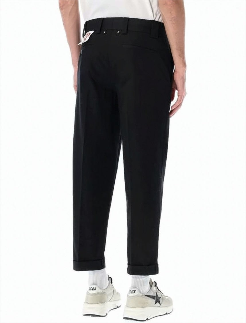 Golden Goose Tailored Straight Black Pants With Cuffed Hems