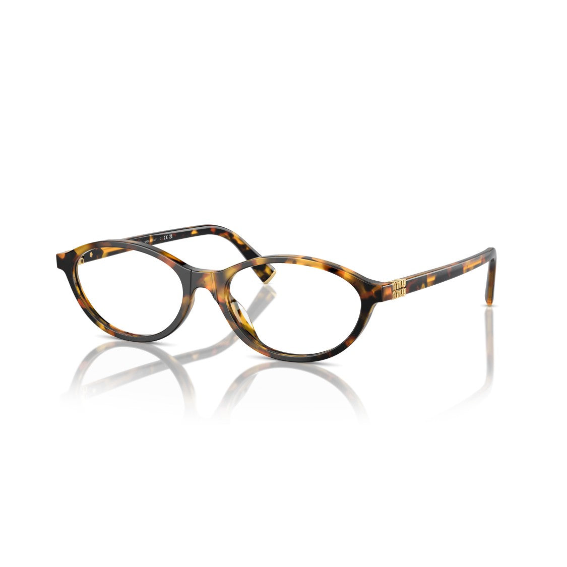 Miu Miu 0Mu 09Xv Tortoiseshell Oval Frame Eyeglasses