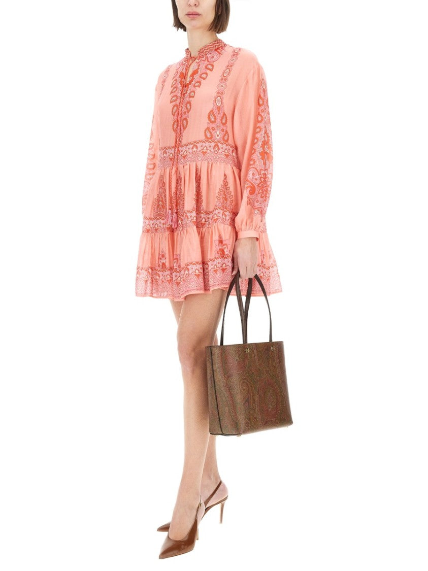 Etro Relaxed Fit Tiered Mini Dress