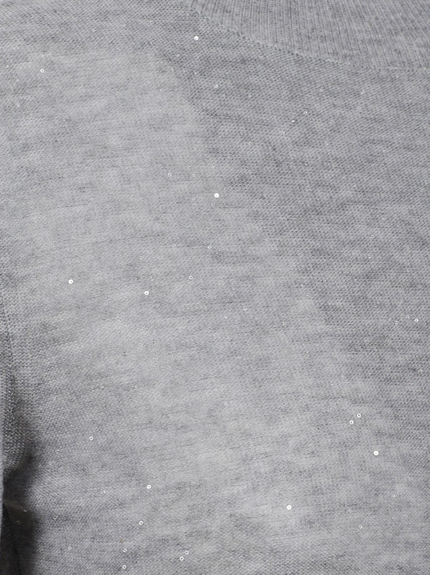 Fabiana Filippi Fitted Turtleneck Sweater With Delicate Sequin Accents