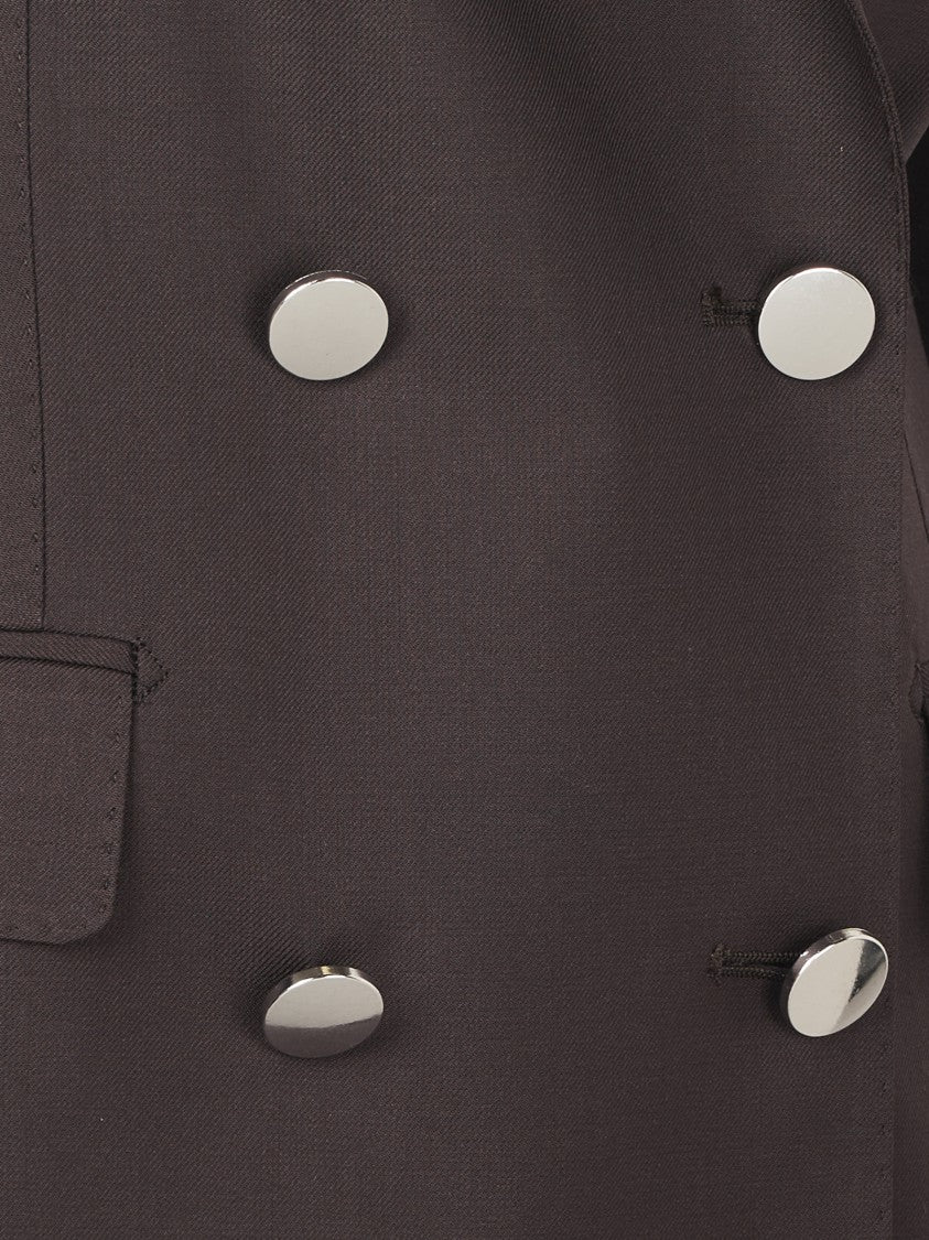 Tagliatore Tailored Brown Jacket With Structured Design