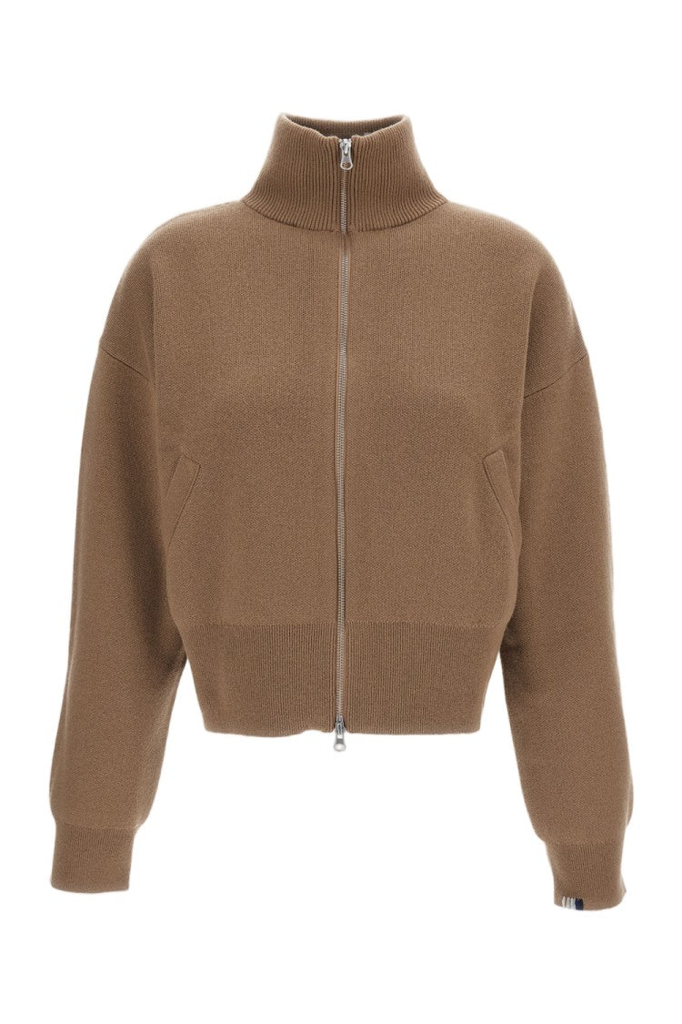 Extreme Cashmere Brown Cashmere N.385 Zip Cardigan