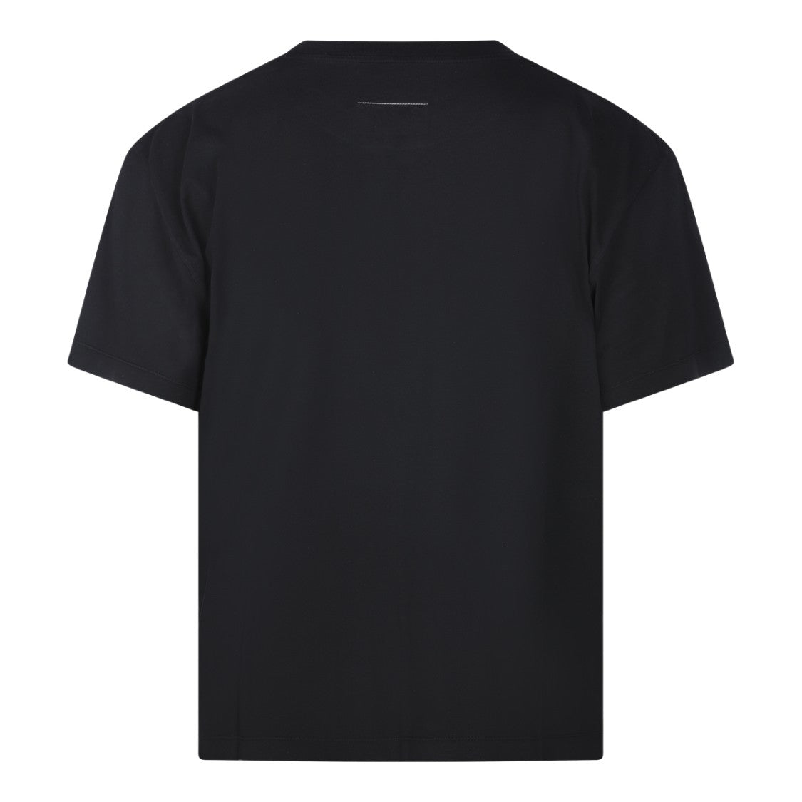 Mm6 By Maison Margiela Black Signature Logo Label Cotton T-Shirt