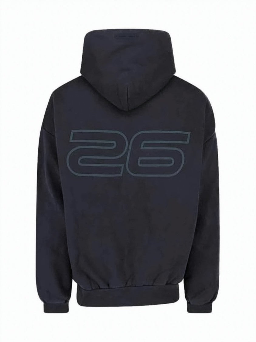 Fear Of God Relaxed Fit Black Hoodie With Graphic Detailing