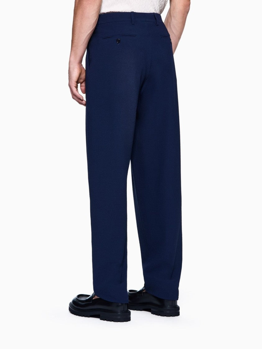 Giorgio Armani Relaxed Wide-Leg Pleated Wool Pants