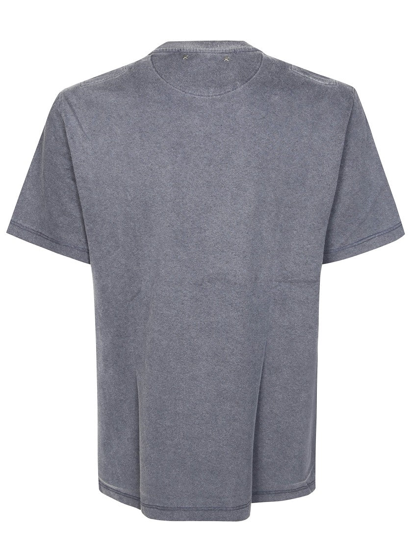 Golden Goose Relaxed Fit Grey T-Shirt With Cascading Text Print