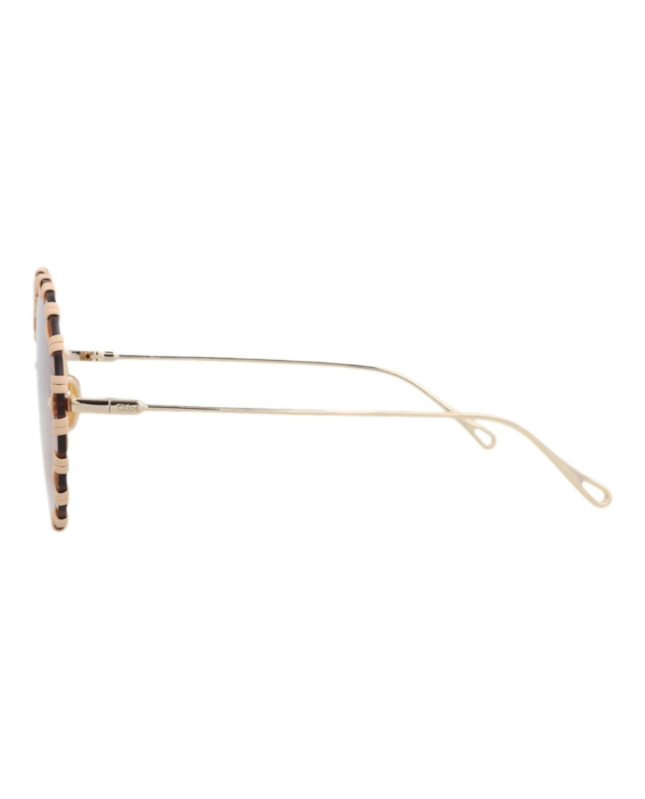 Chloé Round-Frame Metal Sunglasses
