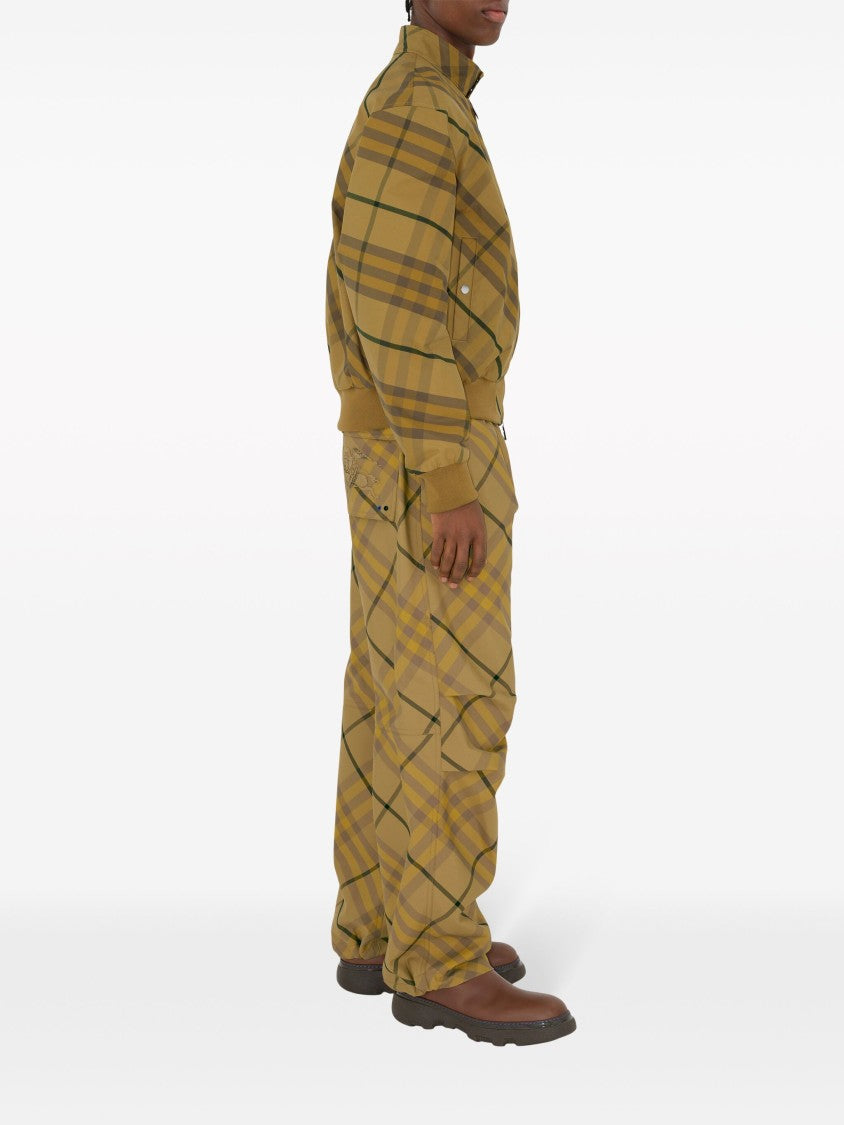 Burberry Check Brown Cotton Bomber Jacket