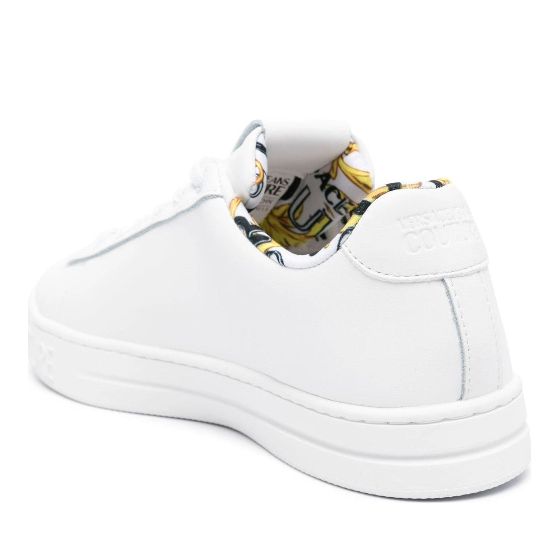 Versace Jeans Couture White Fondo Court Polyurethane Sneakers