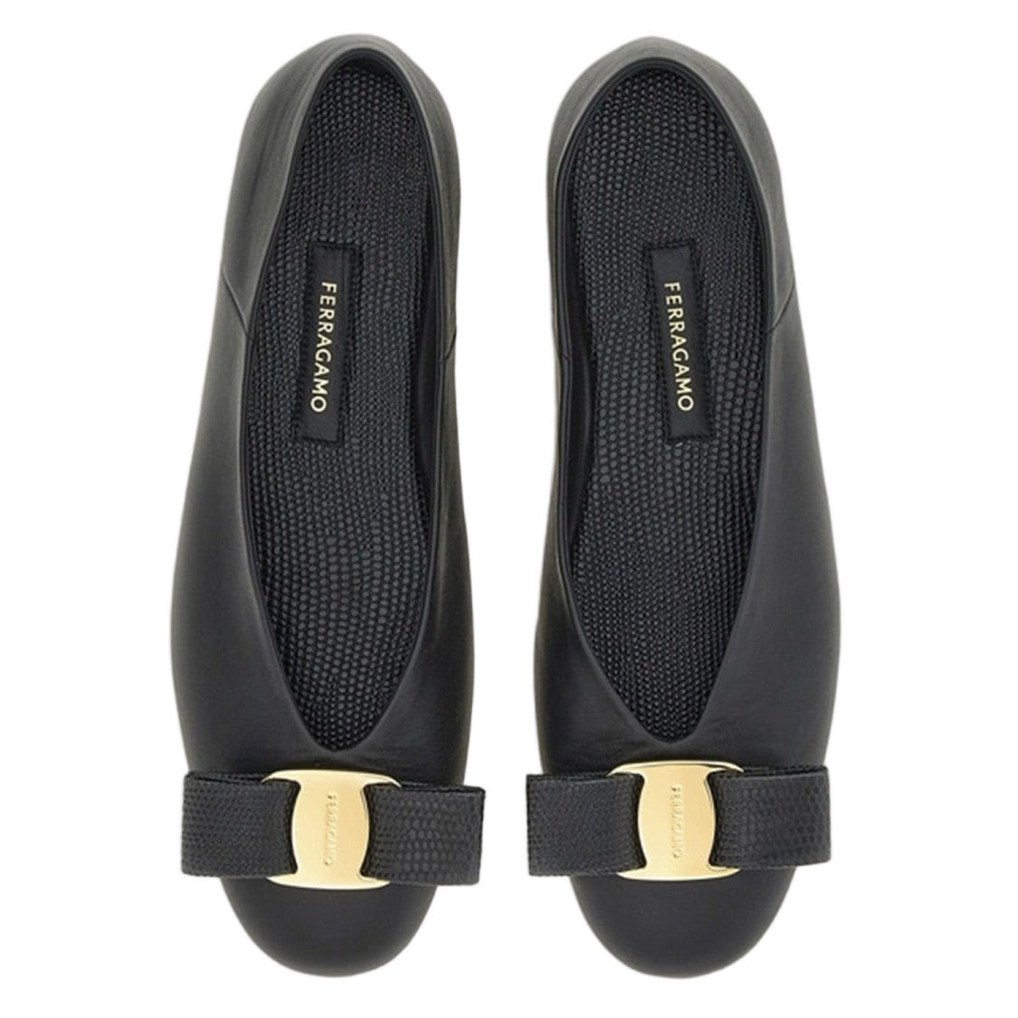 Salvatore Ferragamo Vanna Leather Ballerina Flats