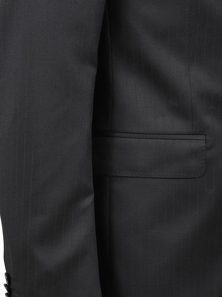 Zegna Classic Tailored Black Suit With Notched Lapel