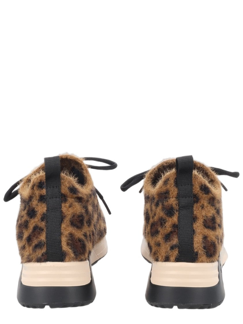Ash Animal Print Textured Furry Sneakers